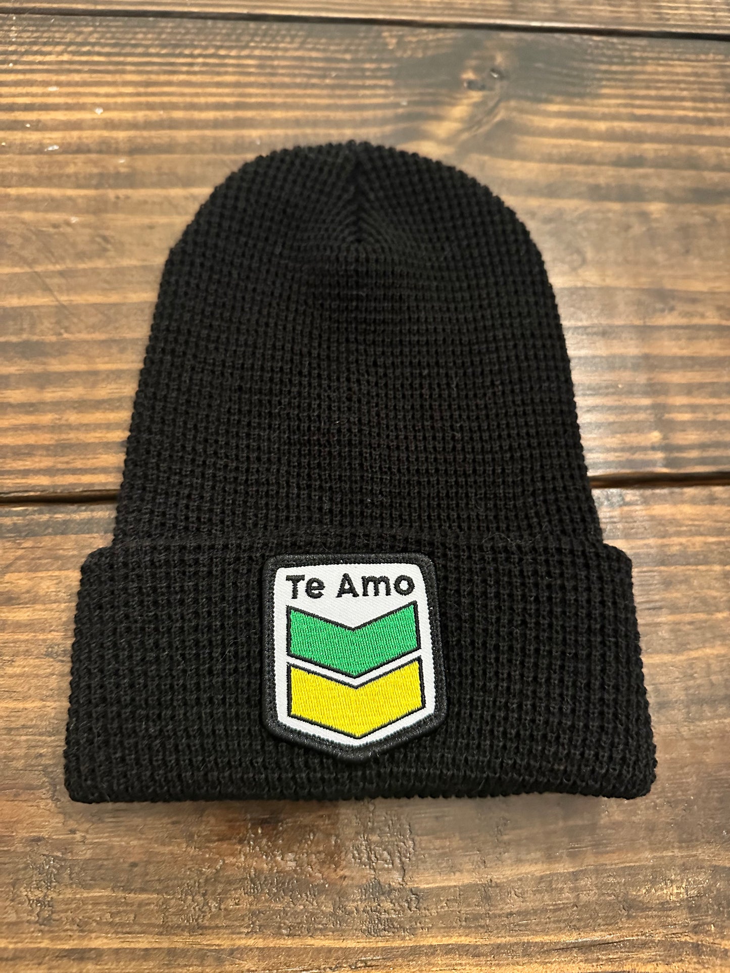 3 Bird Lifestyle • Waffle Cuffed Beanie • Te Amo (Jamaica) Patch