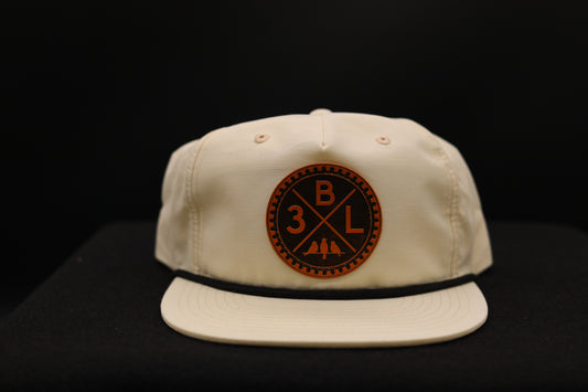 Grandpa Rope Hat • Off White with Black Rope • 3BLX Lifestyle Leather Patch