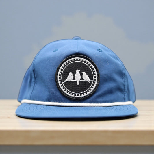 3 Bird Lifestyle Grandpa Rope Hat
 • Blue With White Rope • 3 Birds Only Patch