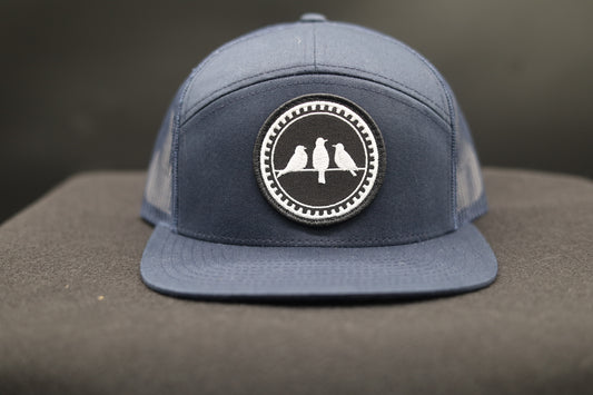 Seven-Panel Trucker • Navy • Birds Only Patch