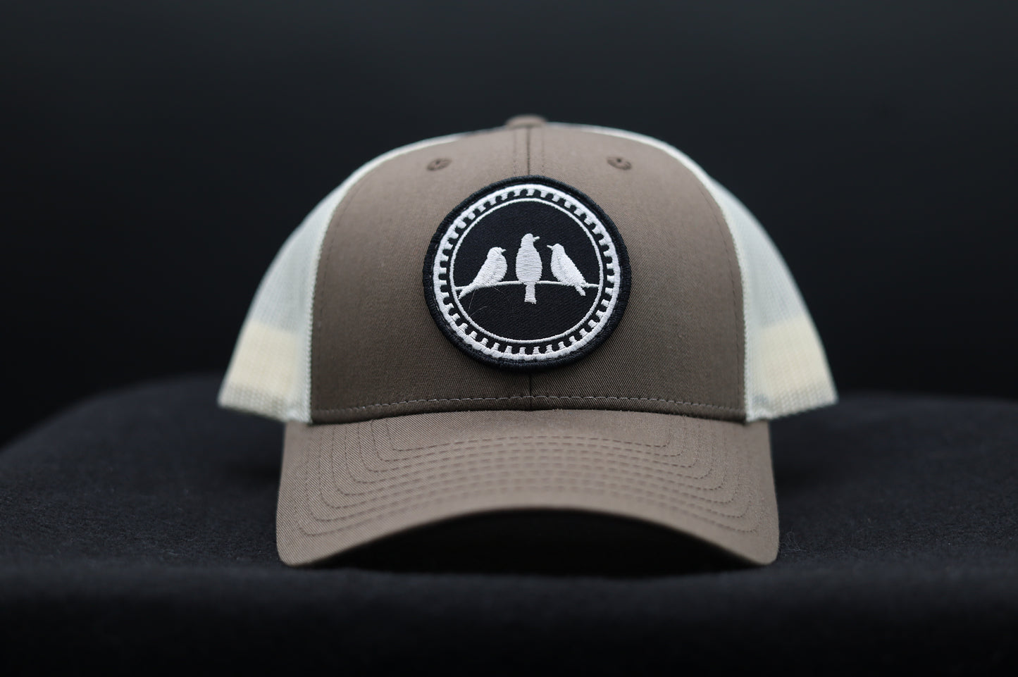 3 Bird Lifestyle Low Profile Trucker Hat • Brown/White • 3 Birds Only Patch