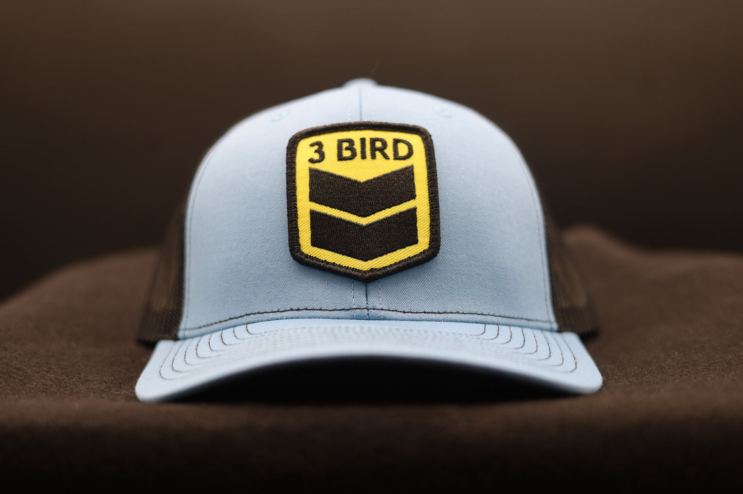 3 Bird Lifestyle Trucker Hat • Columbia Blue & Black• 3 Bird Patch