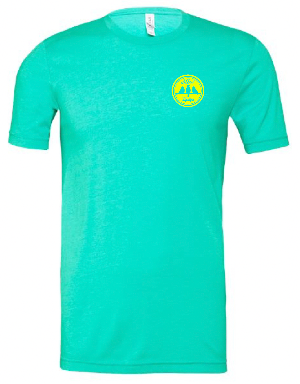 3 Bird Lifestyle T-Shirt • Rise Above • Teal & Yellow