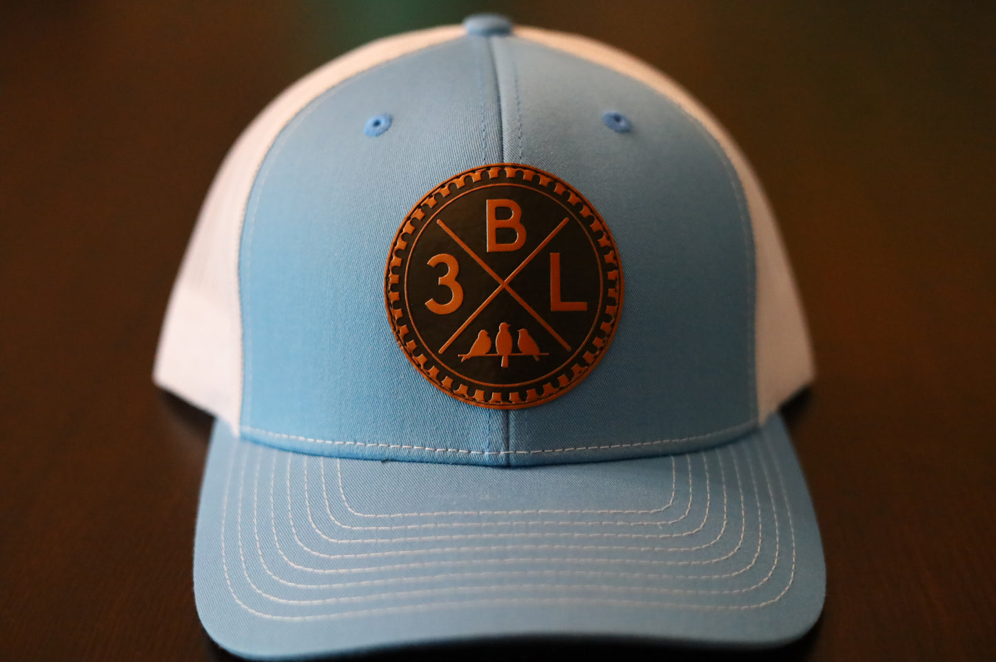 Richardson 112 Trucker Hat • Carolina Blue • Leather Patch 3BLX