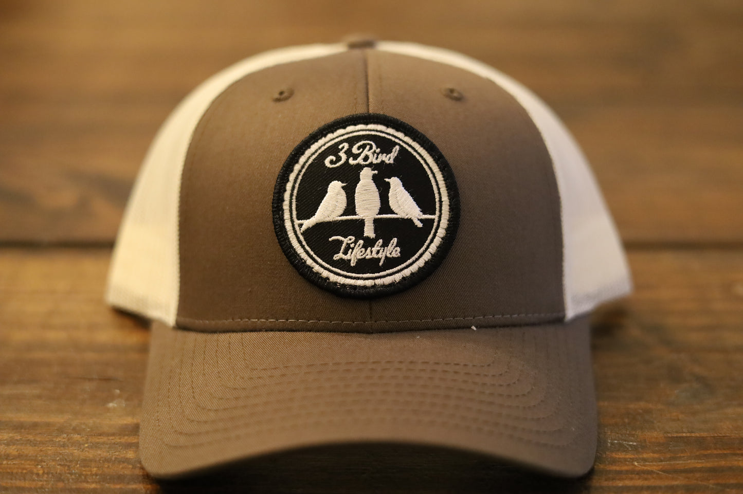 3 Bird Lifestyle Low Profile Trucker Hat • Brown/White • 3 Bird Lifestyle Patch