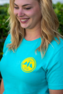 3 Bird Lifestyle T-Shirt • Rise Above • Teal & Yellow