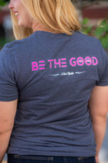 3 Bird Lifestyle T-Shirt • Good Vibing / Be The Good • Navy & Pink