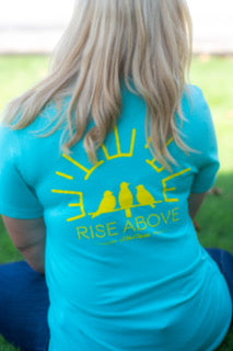 3 Bird Lifestyle T-Shirt • Rise Above • Teal & Yellow