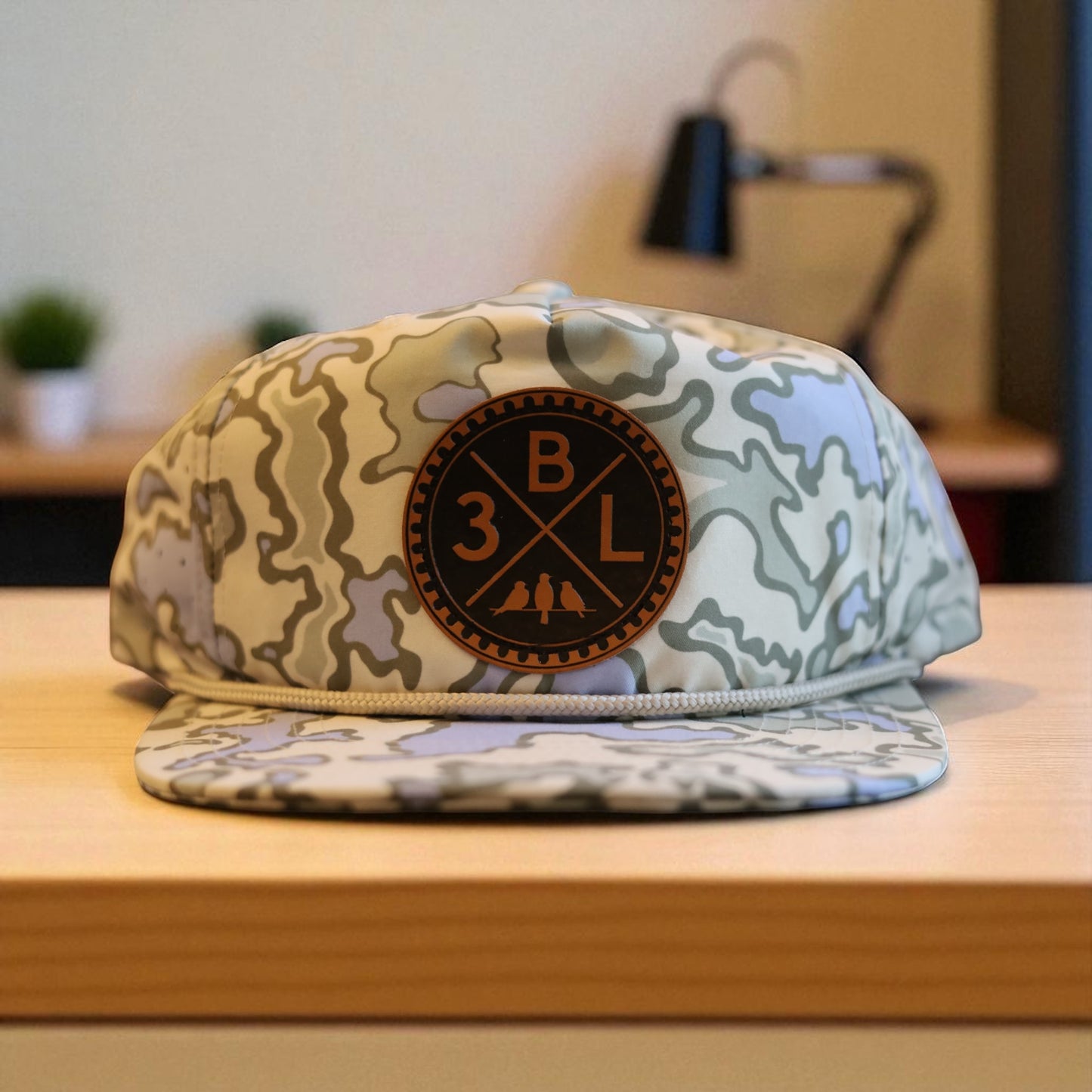 3 Bird Lifestyle Perforated Rope Hat •Cascade & Saltwater • 3BLX Leather Patch
