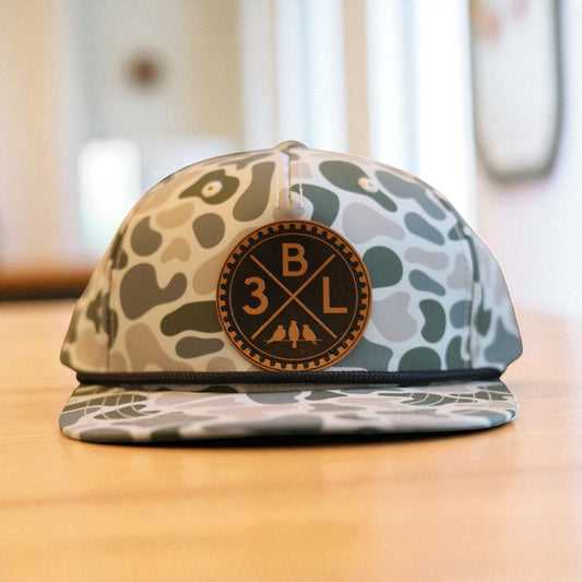 3 Bird Lifestyle Ultralight Perforated Rope Hat •Duckwater • 3BLX Leather Patch