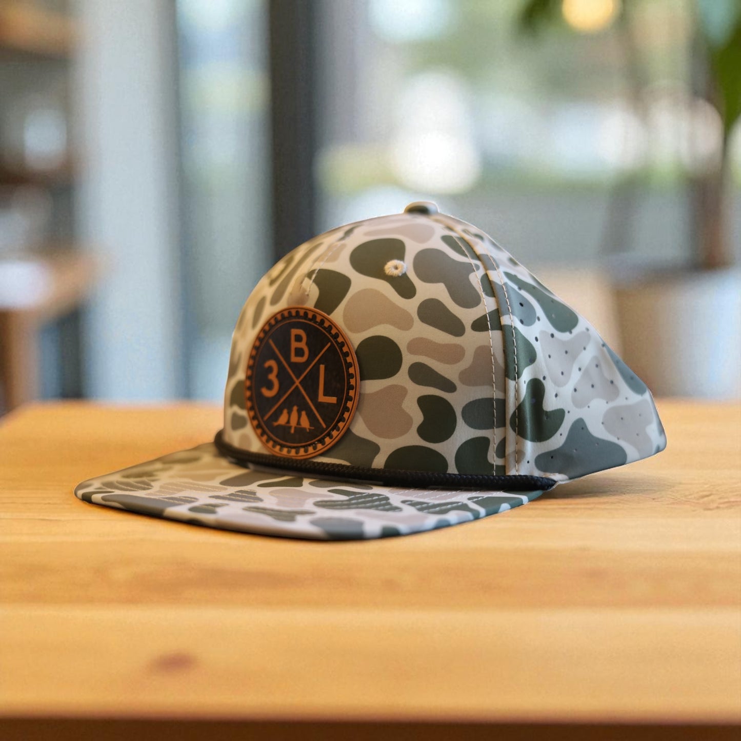 3 Bird Lifestyle Ultralight Perforated Rope Hat •Duckwater • 3BLX Leather Patch