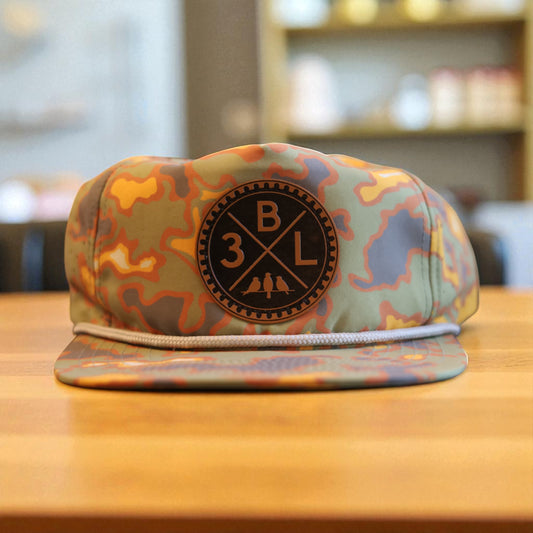 3 Bird Lifestyle Perforated Rope Hat •Cascade & Prarie Dawn • 3BLX Leather Patch