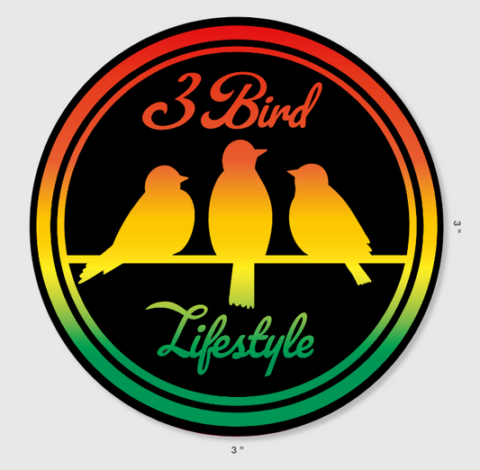 3 Bird Lifestyle • 3" Round • Holographic Glossy Sticker