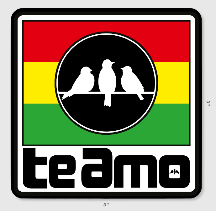 3 Bird Lifestyle • Te Amo Sticker • 3" Square with rounded corners • Vinyl Matte Sticker