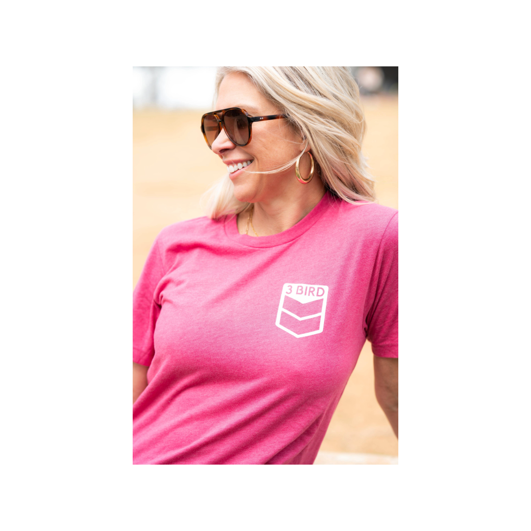 3 Bird Lifestyle T-Shirt •  I Love You • Heather Raspberry